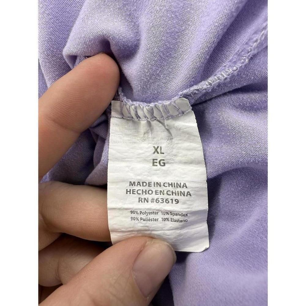 bebe Sport Women's XL Lavender Logo Tee Rhinestone Short Sleeve Top - Picture 7 of 8
